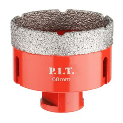 Коронка алмазная по керамограниту 68мм M14 сухое/мокрое сверление вакуумная пайка P.I.T. AMAS18-0068