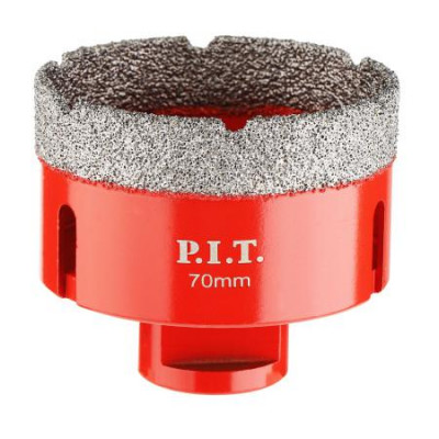 Коронка алмазная по керамограниту 70мм M14 сухое/мокрое сверление вакуумная пайка P.I.T. AMAS18-0070