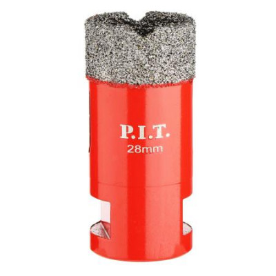 Коронка алмазная по керамограниту 28мм M14 сухое/мокрое сверление вакуумная пайка P.I.T. AMAS18-0028