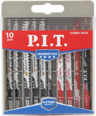 Набор пилок для лобзиков ADVANCE дерево/металл/керамика/фигурный рез (бокс) (уп.10шт) P.I.T AJSB01-0010