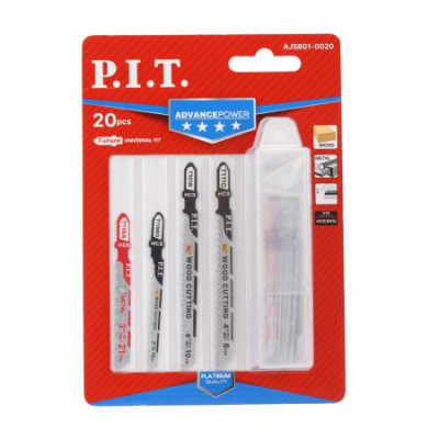 Набор пилок для лобзиков ADVANCE дерево/металл/фигурный рез (блист.) (уп.20шт) P.I.T. AJSB01-0020