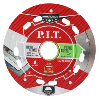 Диск отрезной алмазный ультратонкий DRUA 125х22.2х1.1мм сухой/мокрый рез P.I.T. ACTW11-0125B