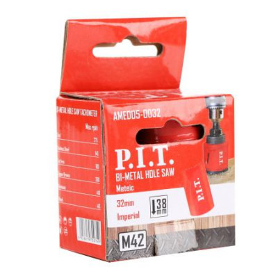 Коронка биметаллическая по металлу 32х50мм переменный шаг зуба сталь М42 (HSS Со 8%) P.I.T. AMED05-0032