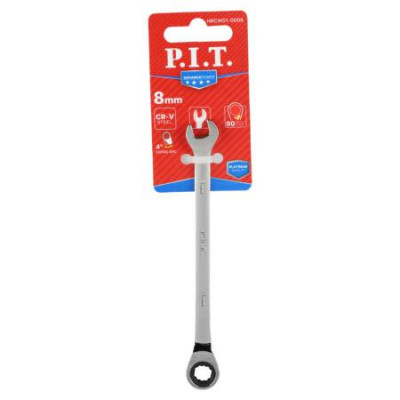 Ключ комбинированный с храповым механизмом ADVANCE 8мм 40CrV 90 зубцов NiCr P.I.T. HRCW01-0008