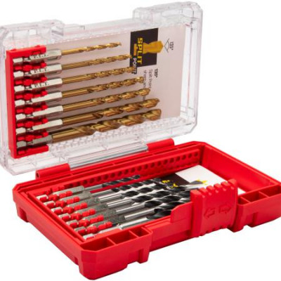 Набор сверл по металлу и дереву DRUA хвостовик HEX 1/4дюйм/6.35мм (14 предметов) P.I.T. ASET05-0014