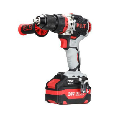 Дрель ударная аккумуляторная бесщеточная х-DRIVER 20В 75Нм 13мм 2 скорости 1х4А.ч заряд. устр. (кейс) P.I.T. PSB20H-13D/3