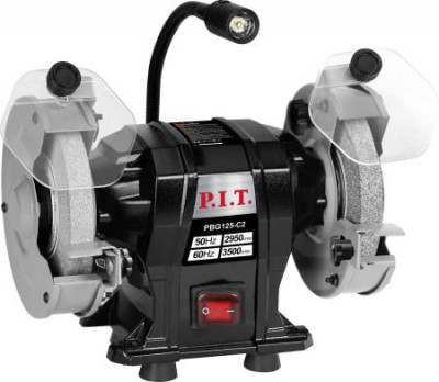 Станок точильный электрич. 200Вт 2950об/мин 125х12.7х16мм LED пылезащита P.I.T. PBG125-C2