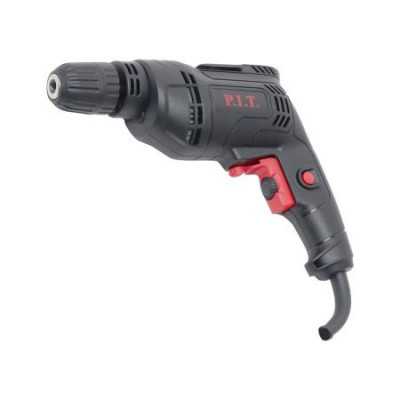 Дрель электрическая 550Вт БЗП 10мм 0-3300об/мин фиксатор оборотов скоба для ремня P.I.T. PBM10-C