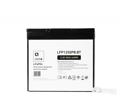 Накопитель энергии LFP LTE ESS 12.8В/50А.ч/0.64кВтч пл. корпус Bluetooth LT Energo LFP1250PB.BT