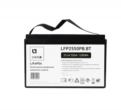 Накопитель энергии LFP LTE ESS 25.6В/50А.ч/1.28кВтч пл. корпус Bluetooth LT Energo LFP2550PB.BT