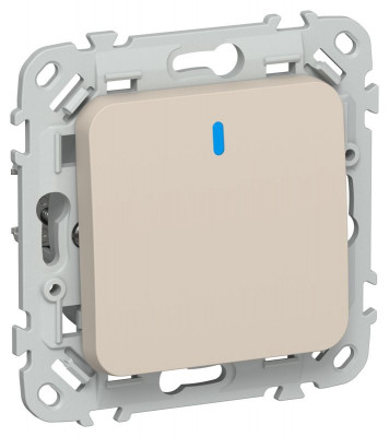 Выключатель проходной 1-кл. СП FLITE ВС61-1-1-ФлЛ 10А с индикацией механизм льняной IEK FI-V12-1-10-1-K88