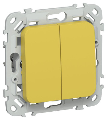 Выключатель 2-кл. СП FLITE ВС12-1-0-ФлЖК 10А механизм желт. карри IEK FI-V20-0-10-1-K44