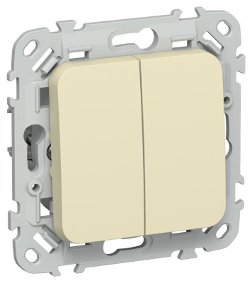 Выключатель проходной 2-кл. СП FLITE ВС62-1-0-ФлН 10А механизм навахо IEK FI-V22-0-10-1-K87