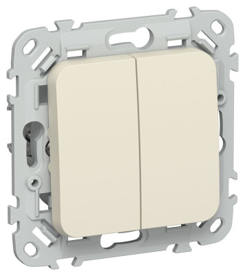 Выключатель проходной 2-кл. СП FLITE ВС62-1-0-ФлСл 10А механизм сливочный IEK FI-V22-0-10-1-K86