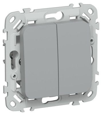 Выключатель кнопочный проходной 2-кл. СП FLITE ВС62-2-0-ФлС 10А механизм сер. IEK FI-V28-0-10-1-K03