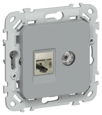 Розетка 2-м СП FLITE РКТВ6-2-1-ФлС RJ45/TV кат.6 STP механизм сер. IEK FI-AK21-2-K03