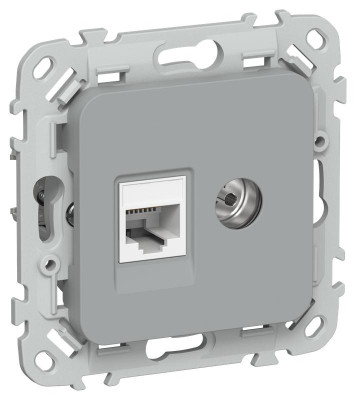 Розетка 2-м СП FLITE РКТВ5е-2-0-ФлС RJ45/TV кат.5E UTP механизм сер. IEK FI-AK22-1-K03