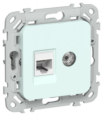 Розетка 2-м СП FLITE РКТВ5е-2-0-ФлХЛ RJ45/TV кат.5E UTP механизм холод. лед IEK FI-AK22-1-K94