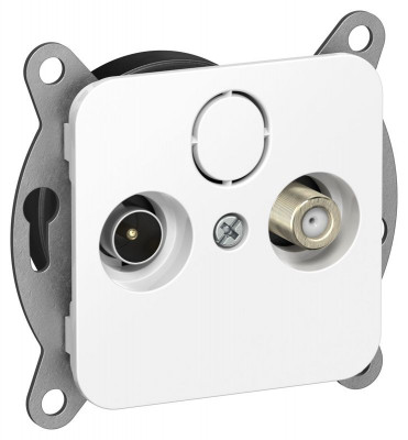 Розетка оконечная TV/SAT 2-м СП FLITE РТВс-2-1-1-ФлБ экранир. механизм бел. IEK FI-AF23-O-K01