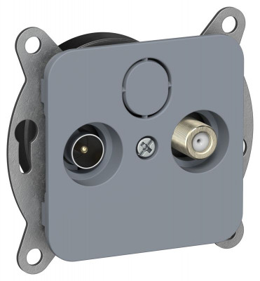 Розетка проходная TV/SAT 2-м СП FLITE РТВс-2-1-2-ФлМ экранир. механизм маренго IEK FI-AF23-P-K35