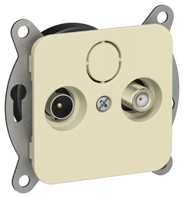 Розетка проходная TV/SAT 2-м СП FLITE РТВс-2-1-2-ФлН экранир. механизм навахо IEK FI-AF23-P-K87