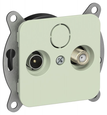 Розетка проходная TV/SAT 2-м СП FLITE РТВс-2-1-2-ФлП экранир. механизм панг IEK FI-AF23-P-K92