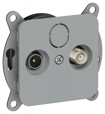 Розетка оконечная TV/SAT 2-м СП FLITE РТВс-2-1-1-ФлС экранир. механизм сер. IEK FI-AF23-O-K03