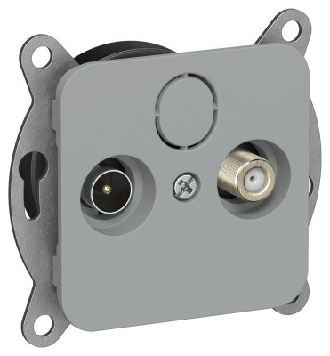 Розетка проходная TV/SAT 2-м СП FLITE РТВс-2-1-2-ФлС экранир. механизм сер. IEK FI-AF23-P-K03