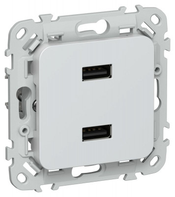 Розетка USB AA СП FLITE РЮ-2-ФлЖ 2.1А механизм жемчуж. IEK FI-U21-D31-K36
