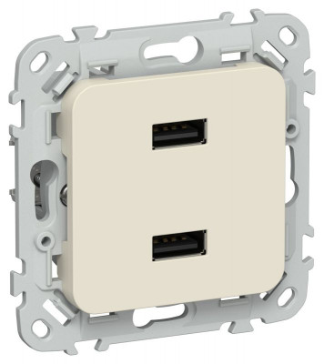 Розетка USB СП FLITE РЮ-2-ФлСл AA 2.1А механизм сливочный IEK FI-U21-D31-K86