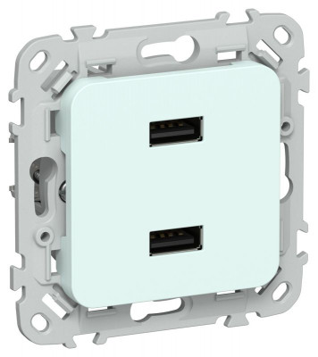 Розетка USB СП FLITE РЮ-2-ФлХЛ AA 2.1А механизм холод. лед IEK FI-U21-D31-K94