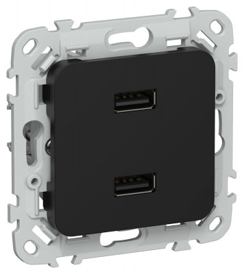 Розетка USB СП FLITE РЮ-2-ФлЧ AA 2.1А механизм черн. IEK FI-U21-D31-K02