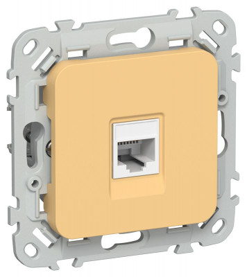 Розетка компьютерная СП FLITE РК5е-1-0-ФлЗ RJ45 кат.5E UTP механизм золотарник IEK FI-K12-1-K90