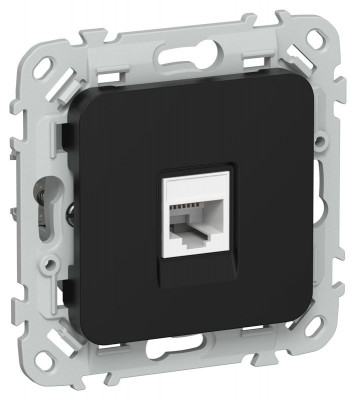 Розетка телефонная СП FLITE РТ3-1-ФлЧ RJ11 кат.3 механизм черн. IEK FI-T10-K02