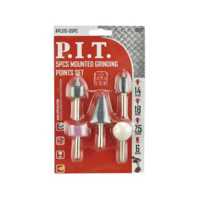 Набор шарошек абразивных 14; 18; 25мм хвостовик 6мм (5 предметов) P.I.T. APLS15-05PC