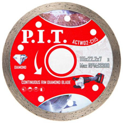 Диск отрезной алмазный сплошной 115х22.2х1.4мм P.I.T. ACTW02-C115