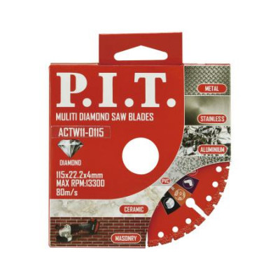 Диск алмазный сегментированный по металлу 115х22.2х2.2мм P.I.T. ACTW11-0115