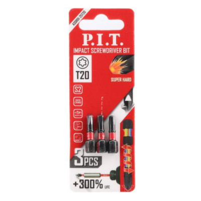 Бита ударная магнитная T20х25мм IMPACT торсионная зона (уп.3шт) P.I.T. ASDR01-25T20