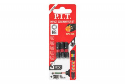 Бита ударная магнитная H6х25мм IMPACT торсионная зона (уп.3шт) P.I.T. ASDR01-25H6
