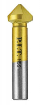 Сверло-зенковка по металлу 10.4х50мм 3 кромки хвостовик 6мм покрытие титан. P.I.T. AMED10-0104