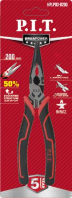 Длинногубцы прямые усилен. DRUA 150мм шарнир с эксцентриком P.I.T. HPLP03-0200