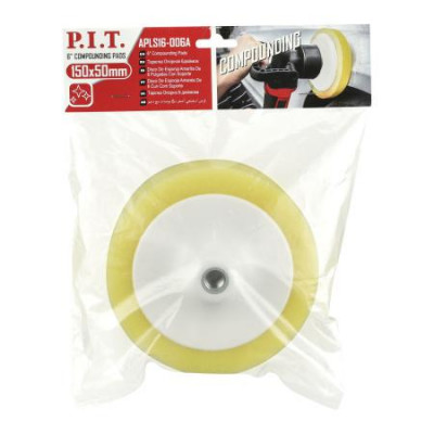 Губка полировальная 150х50мм с опорной тарелкой M14 поролон. желт. P.I.T. APLS16-006A