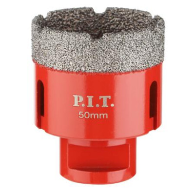 Коронка алмазная по керамограниту 50мм M14 сухое/мокрое сверление вакуумная пайка P.I.T. AMAS18-0050