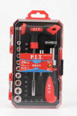 Набор бит и головок с рукоятками ADVANCE 2 рукоятки; 2 адаптера (кейс) (29 предметов) P.I.T. HSDR04-0029T