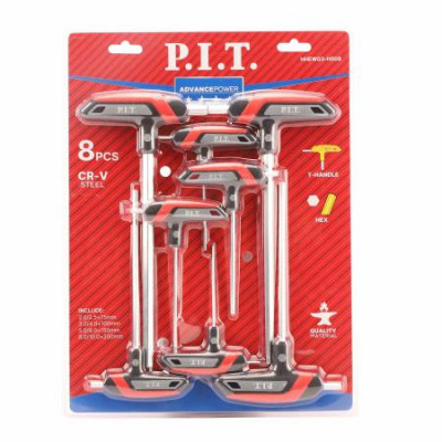 Набор шестигранных ключей ADVANCE Т-образ. рукоятка 2 стержня HEX Cr-V) (8 предметов) P.I.T. HHEW03-H008