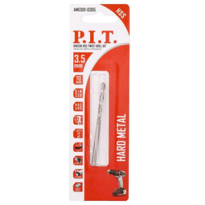 Сверло по металлу спиральное 3.5х70мм 135град. круглый хвостовик P.I.T. AMED01-0305
