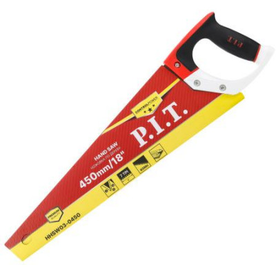 Ножовка по дереву CONTROL 450мм 7 TPI трехгранная заточка сталь 65Mn P.I.T. HHSW03-0450