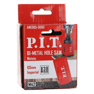 Коронка биметаллическая по металлу 60х44мм переменный шаг зуба сталь М42 (HSS Со 8%) P.I.T. AMED05-0060
