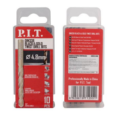 Сверло по металлу 4.8х86мм 135град. трехгранный хвостовик (уп.10шт) P.I.T AMED15-0408