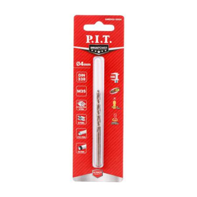 Сверло по металлу 4.0х75мм М35 135град. покрытие кобальт. Со5% P.I.T. AMED02-0004